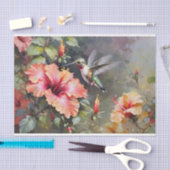 Hibiscus Bloemen en kolibrie Decoupage Tissuepapier (Craft)