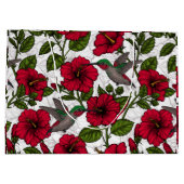 Hibiscus bloemen en kolibrie groot cadeauzakje (Achterkant)