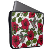 Hibiscus bloemen en kolibrie laptop sleeve (Voorkant Rechts)