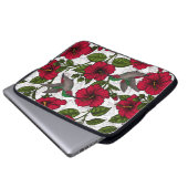 Hibiscus bloemen en kolibrie laptop sleeve (Voorkant onderkant)