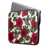 Hibiscus bloemen en kolibrie laptop sleeve (Voorkant Links)