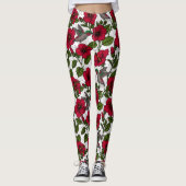 Hibiscus bloemen en kolibrie leggings (Voorkant)
