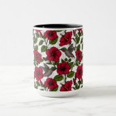 Hibiscus bloemen en kolibrie mok (Midden)