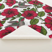 Hibiscus bloemen en kolibrie sherpa deken (3/4)