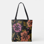Hibiscus Bloemen Hawaïaans ontwerp roze perzik naa Tote Bag (Achterkant)