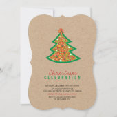 Hibiscus Bloemen Kraft Tropisch Kerstfeest Kaart (Voorkant)