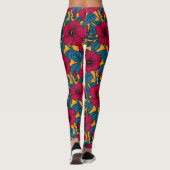 Hibiscus bloemen leggings (Achterkant)