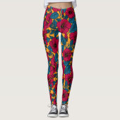 Hibiscus bloemen leggings (Voorkant)