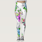 Hibiscus Bloemen Leggings (Voorkant)
