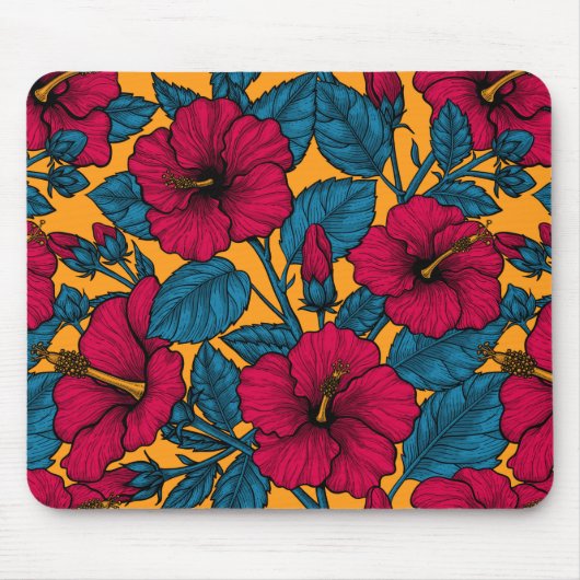 Hibiscus bloemen muismat (Voorkant)