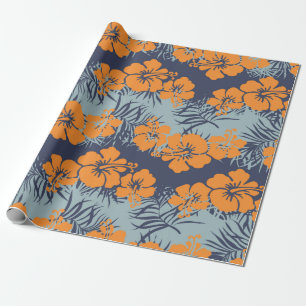 Hibiscus bloemen naadloos patroon, bloeding w cadeaupapier