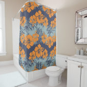 Hibiscus bloemen naadloos patroon,  bloeding w douchegordijn (In situ)