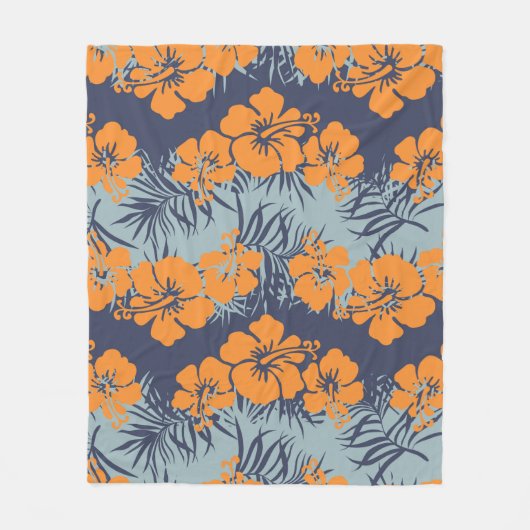 Hibiscus bloemen naadloos patroon, bloeding w fleece deken (Voorkant)