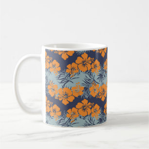 Hibiscus bloemen naadloos patroon, bloeding w koffiemok