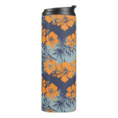 Hibiscus bloemen naadloos patroon, bloeding w thermosbeker (Gedraaid links)