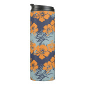 Hibiscus bloemen naadloos patroon, bloeding w thermosbeker (Geroteerd rechts)