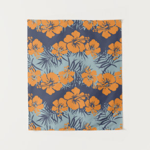 Hibiscus bloemen naadloos patroon, bloeding w wandkleed