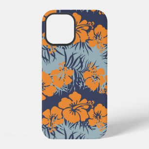 Hibiscus bloemen naadloos patroon, Vintage bloem iPhone 12 Hoesje