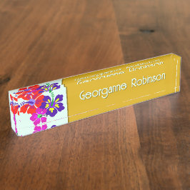 Hibiscus Bloemen Naam Bureaublad Naambordje