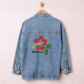 Hibiscus Bloemen Ontwerp Denim Jas Denim Jacket (Hangar)