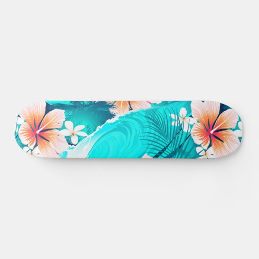 Hibiscus bloemen op het strand persoonlijk skateboard (Horizontaal)