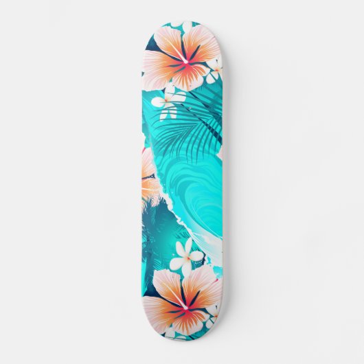 Hibiscus bloemen op het strand persoonlijk skateboard (Voorkant)