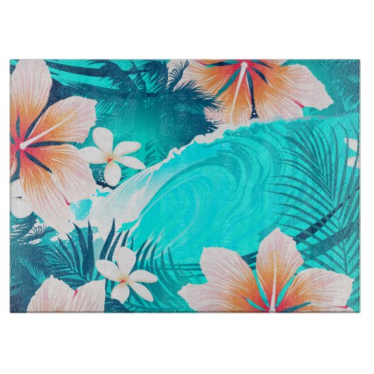 Hibiscus bloemen op het strand snijplank (Voorkant)