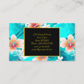 Hibiscus bloemen op het strand visitekaartje (Achterkant)