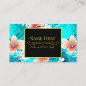 Hibiscus bloemen op het strand visitekaartje (Voorkant)