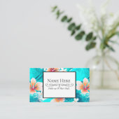 Hibiscus bloemen op het strand visitekaartje (Staand voorkant)