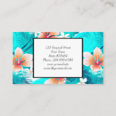 Hibiscus bloemen op het strand visitekaartje (Achterkant)