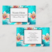 Hibiscus bloemen op het strand visitekaartje (Voorkant / Achterkant)