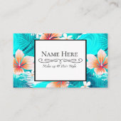 Hibiscus bloemen op het strand visitekaartje (Voorkant)