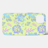 Hibiscus bloemen paars blauw Geel patroon Case-Mate iPhone Case (Achterkant (horizontaal))