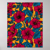 Hibiscus bloemen poster (Voorkant)