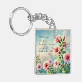 Hibiscus Bloemen & Quote Sleutelhanger (Voorkant Links)
