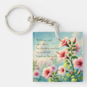 Hibiscus Bloemen & Quote Sleutelhanger (Voorkant)