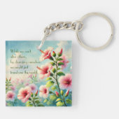 Hibiscus Bloemen & Quote Sleutelhanger (Achterkant)