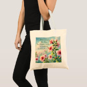 Hibiscus Bloemen & Quote Tote Bag (Voorkant (product))