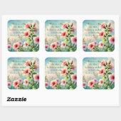 Hibiscus Bloemen & Quote Vierkante Sticker (Vel)