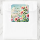 Hibiscus Bloemen & Quote Vierkante Sticker (Tas)