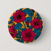 Hibiscus bloemen ronde button 5,7 cm (Voorkant)