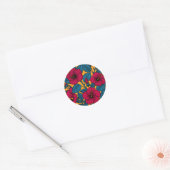 Hibiscus bloemen ronde sticker (Envelop)