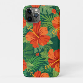 Hibiscus Bloemen Rood Oranje Groen Jungle Loof Case-Mate iPhone Case