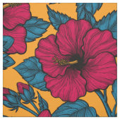 Hibiscus bloemen stof (Swatch)