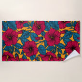 Hibiscus bloemen strandlaken (Voorkant)