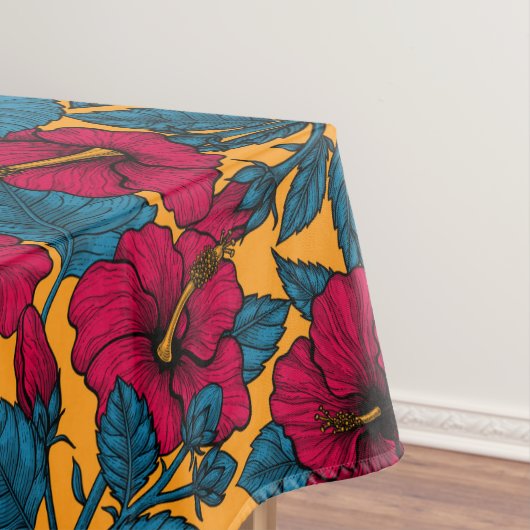 Hibiscus bloemen tafelkleed (Voorbeeld)