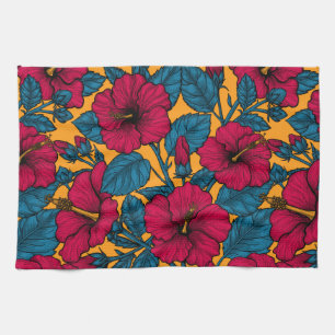 Hibiscus bloemen theedoek