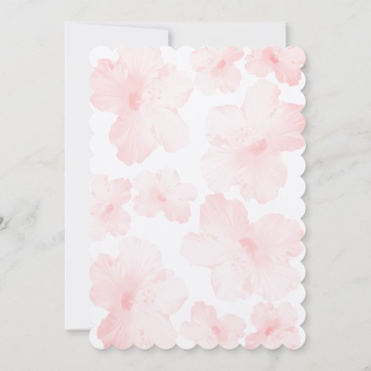 Hibiscus Bloemen Trouw Uitnodiging Template (Achterkant)