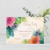 Hibiscus Bloemen Uitnodiging (Staand voorkant)